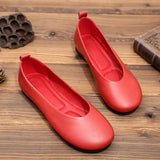Real Leather Shoes Moccasins Mother Loafers Soft Flats Casual Female Driving Ballet Footwear Comfortable grandma