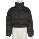 2022 Fall Winter Fashion High Collar Black Blue Coat Casual Parkas Long Sleeve Warm Women's Spring Winter