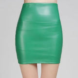 Skirts Women Pencil Skirt Pu Leather High Waist Party Female Sexy Short Woman Bodycon Saias Feminina 20 Candy Colors