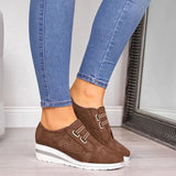2022 New High Heel Lady Casual Women Sneakers Leisure Platform Shoes Breathable Height Increasing Shoes Women Flats Plus Size