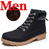 Men Boots PU Outdoor Snow Ankle Boots Male Lace Up Anti-slip Booties British Sneakers Plus Size 46 Zapatos De