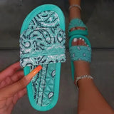 Slides Women Cool Graffiti Slippers Women Home Women's Summer Sandals Red Blue Black Tie Dye Footwear