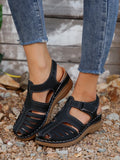 Breakj Octopus Sandals Women Velcro Paste Hollow Car Stitches Baotou Octopus Roman Sandals Women