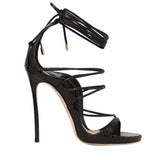 Colors Giatiator Heels Strappy Sandals Peep Toe Cut-out High Platform Sandals Ladies Summer Dress Shoes Cross