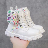 Breakj And Girl Baby Fashion Pocket Martin Boots 2023 New Cute Round Head Side Zipper Short Fashion