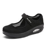 Breakj Large-Size Single-Shoe Women's 2023 New Air Cushion Low-Help Magic Sticker Light Mouth Single-Shoe Color Mesh Women's