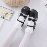 women's shoes bow Merlot Japanese Lolita shoes lace girl round head Lolita single shoes cute shoes kawaii zapatilla