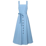 Women's Autumn Overalls Vestidos Fashion Islamic Dress ZANZEA 2022 Casual Solid Tank Marocain Robe Female Button Sundress