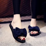 Shoes Summer Bohemia Floral Beach Sandals Pink Bow Slippers Flip Flops For Women Platform Sandals Beach Slippers