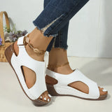 Breakj Asia Large-Size Magic Thick-Soled Sandals Women's Car Sewing Breathable Hollow Slopes And Beach
