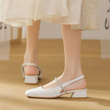 Breakj Sandals Women Summer 2024 New Square Head With Thick Heel High Heels Mary Jane Sandals Back Empty Single