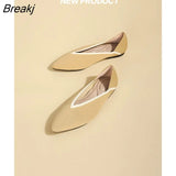 Flat Shoes Women Pointed Toe Single Shoes Woven Shoes Spring And Summer Comfortable Sole Simple Stitching