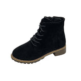 Boots Women British Style 2021 Autumn Side Zipper Suede Booties Women Plus Size Casual Ankle Boots Botas De