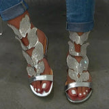 Rhinestone Women Summer New Soft-slip Non-slip Sandals Foam Sole Durable Butterfly Sandals Ladies Outdoor Beach