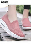 Women Sneakers Comfortable Light Thick Sole Outdoor Breathable Trend Mesh Female Shoes Slip On Fashion Leisure Style