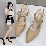 Breakj Summer New Head Head With Mother Sandals Soft Leather High Heels