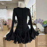 Vietnamese Niche Flowers Between Fairy Buckle Buckle Dress Sweet Salt Chic Design Solid Color