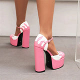 2022 Brand High Heeled Women's Sandals Buckle Shallow Platform Shoes For Woman Elegant Trendy Wedding