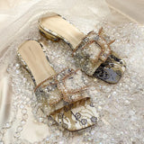 With Cool Slippers Women Wear Fashion Flat Out Women's Rhinestone Shoes Drag A Word Drag 2023 New