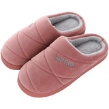 Autumn and Winter Cotton Slippers Indoor Non-slip Soft Bottom Warmth Month Shoes Simple Plush Half-pack with Floor