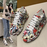 Breakj Old Dad Shoes Female Tide Summer And Autumn New Print Graffiti Large Size Casual Single Shoes