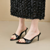 Breakj Slippers 2025 Spring New Women's Shoes Casual Light Pointed Slippers Type Wearing High-Heeled Cool