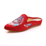 Breakj Summer Cloth Art Slippers Peking Opera Actress Facial Makeup Embroidered Pointed Female