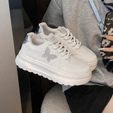 Breakj Water Drill Small White Shoes Women's Autumn 2025 Fashion Round Head Thick-Soled Casual Women's Shoes Korean Version Of Student Pu