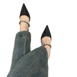 Breakj High-End Water Drill With A Front Half Slippers Women Wear 2025 New Pointed High And Muller
