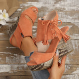 Breakj Slope Heel Sandals Women 2025 Summer Tuxedo High-Heeled Fish Mouth Loose Cake Bottom Fashion Wearing