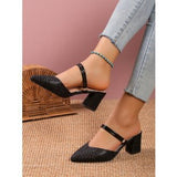 Breakj Sandals 2025 Summer New Temperament Niche Tip Mid-Bag Small High Heel One-Shoe Two Women's