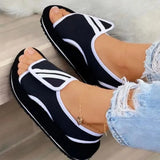 Summer Women Slipper Buckle Decoration Beach Sandals Female Wedge Shoes Lady Outdoor Non-slip Slippers Fashion