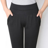 Autumn Women Casual Loose High Waist Harem Pants Ladies Office Pants Plus Size Trousers S~4XL 5XL 6XL Blue Red Khaki