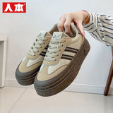 Breakj 2025 Spring Small White Shoes New Korean Ins Female Students Heighten Platform Sports Board Shoes Casual