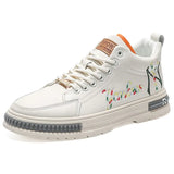 autumn high top men's shoes versatile thick soled fashion casual board shoes men breathable small white shoes men's