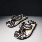 Fashion Camouflage Thick Bottom Flip Flops Men's Non-Slip Outer Wear Men's Slippers Summer Massage Beach Soft Bottom