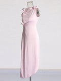 French Retro Style Dress 2025 New Splicing Three-Dimensional Flower Design Sexy Open Fork Ass Skirt Dress
