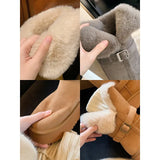 Breakj With Thick-Sleet Hair Edge To Keep Warm Cotton Shoes In The Long-Singed Snow Boots Women Winter