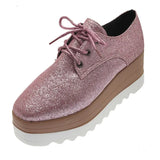 design thick-soled women's sports shoes fashion star mirror leather women's casual shoes runway brand wooden sole
