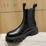 Winter Chelsea Boots Women 2021 Punk Gothic Platform Combat Ankle Boots For Women Fur Short Plush Shoes Luxury