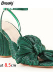 Dropship 2023 Summer Woman Sandals Super High Heel With Butterfly-knot Sweet Lady Office Woman Shoes Plus Size
