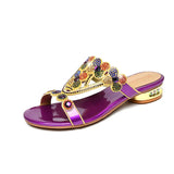 Slippers Women Wear Fashionable Water Drill Sandals Summer New Open-Toed Sandals Low-Heeled