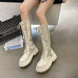 Summer Boots New Fashion Women's Sandals 2021 Solid Color High Tube Cool Boots Comfortable Platform Shoes Flat
