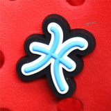 Sale 12 Constellation Symbols PVC Shoe Charms Cute Scorpio Leo Virgo Shoe Buckle Decoration Jibz fit Croc Kids X-mas