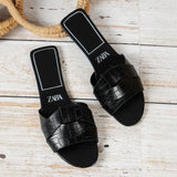 Breakj Large-Size Slippers Women 2025 New Flat-Soled Sandals Trend One-字字 Color