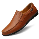 Leather Men Casual Shoes Luxury Brand 2019 Mens Loafers Moccasins Breathable Slip on Black Driving Shoes Plus Size