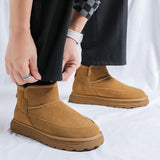 Breakj Boots Men's New Winter Fur And Velvet Warm Platform Non-Slip Cotton Shoes
