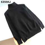 winter women's turtleneck loose warm women's sweaters 2021 women's jumper long sleeve thick sweater oversize