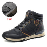 Winter Warm Snow Boots Split Leather Handmade Fur Plus Waterproof Ankle Boots Brand Outdoor Walking Working