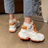 Sneakers Shoes Casual Platform Shoes Fashion Breathable Thick Sole Tenis Baskets Femme 2021 High Top Chunky Sneakers
